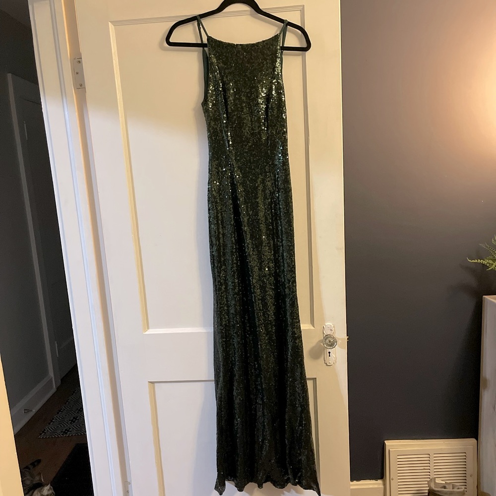 Green sequin dress